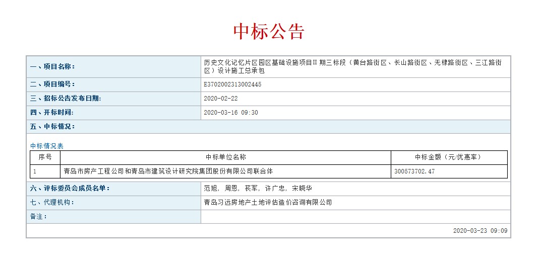 青島城發集團成功中標市北區歷史文化街記憶片區園區建設項目